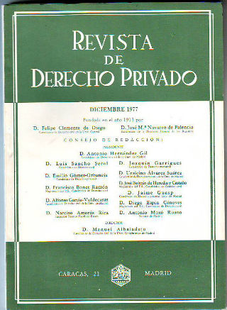 REVISTA DE DERECHO PRIVADO. DICIEMBRE 1977.