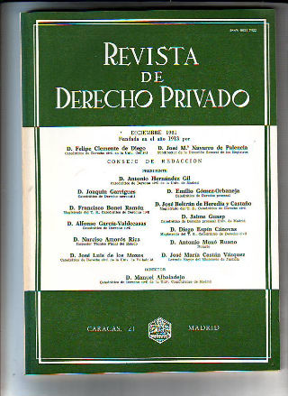 REVISTA DE DERECHO PRIVADO. DICIEMBRE 1981.