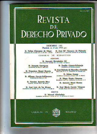 REVISTA DE DERECHO PRIVADO. DICIEMBRE 1982.