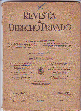 REVISTA DE DERECHO PRIVADO. ENERO 1948.