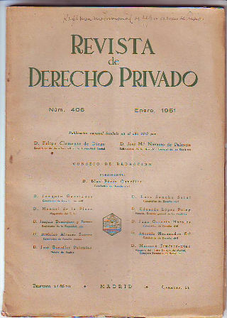 REVISTA DE DERECHO PRIVADO. ENERO 1951.