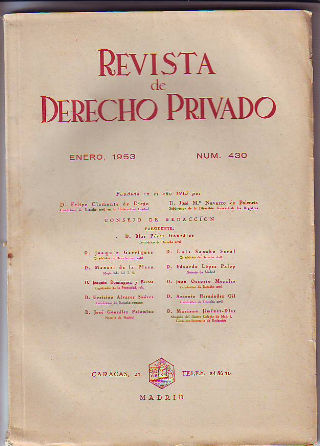 REVISTA DE DERECHO PRIVADO. ENERO 1953.