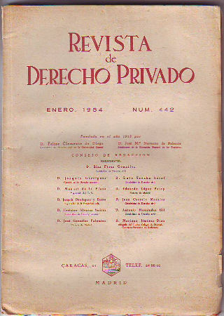 REVISTA DE DERECHO PRIVADO. ENERO 1954.