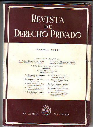 REVISTA DE DERECHO PRIVADO. ENERO 1955.