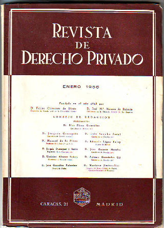REVISTA DE DERECHO PRIVADO. ENERO 1956.