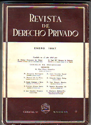 REVISTA DE DERECHO PRIVADO. ENERO 1957.