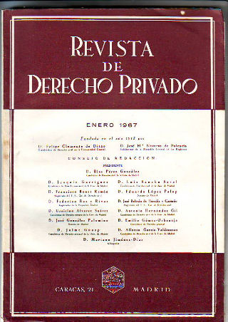 REVISTA DE DERECHO PRIVADO. ENERO 1967.