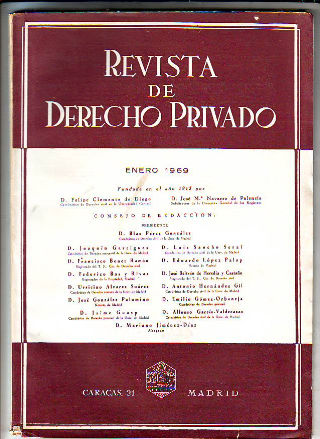 REVISTA DE DERECHO PRIVADO. ENERO 1969.