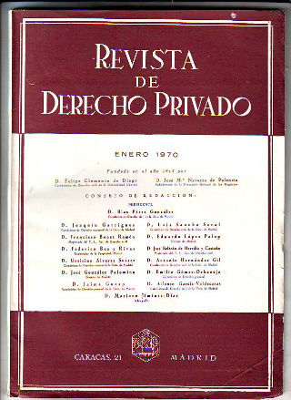 REVISTA DE DERECHO PRIVADO. ENERO 1970.