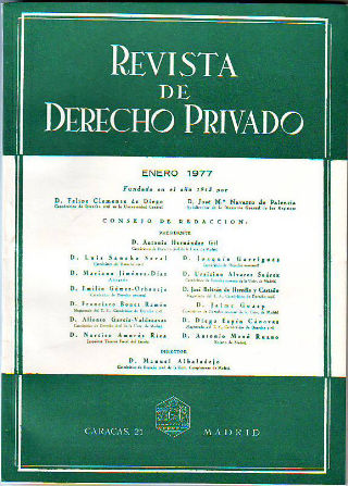 REVISTA DE DERECHO PRIVADO. ENERO 1977.