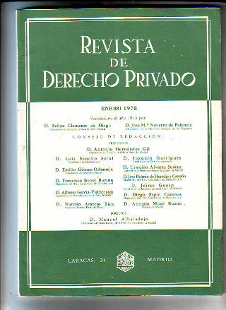 REVISTA DE DERECHO PRIVADO. ENERO 1978.