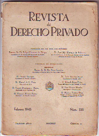 REVISTA DE DERECHO PRIVADO. FEBRERO 1945.