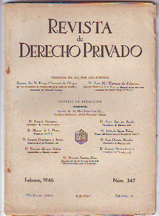 REVISTA DE DERECHO PRIVADO. FEBRERO 1946.
