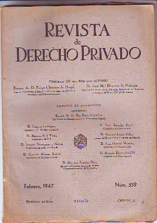 REVISTA DE DERECHO PRIVADO. FEBRERO 1947.