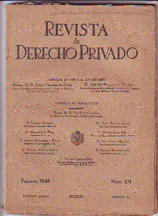 REVISTA DE DERECHO PRIVADO. FEBRERO 1948.