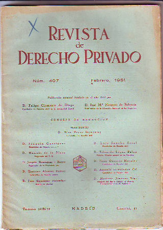 REVISTA DE DERECHO PRIVADO. FEBRERO 1951.