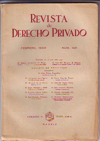 REVISTA DE DERECHO PRIVADO. FEBRERO 1953.