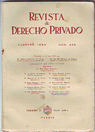 REVISTA DE DERECHO PRIVADO. FEBRERO 1954.