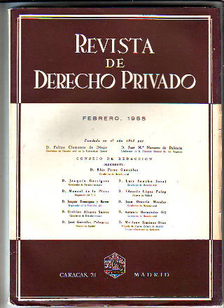 REVISTA DE DERECHO PRIVADO. FEBRERO 1955.