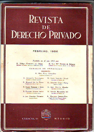 REVISTA DE DERECHO PRIVADO. FEBRERO 1956.