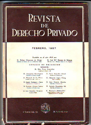 REVISTA DE DERECHO PRIVADO. FEBRERO 1957.