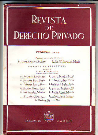 REVISTA DE DERECHO PRIVADO. FEBRERO 1969.
