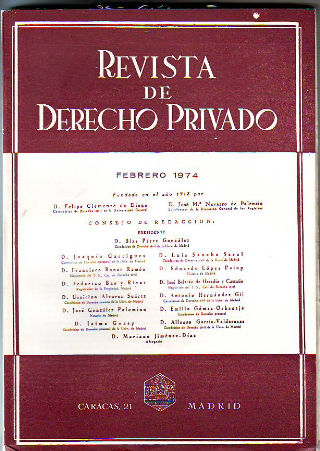 REVISTA DE DERECHO PRIVADO. FEBRERO 1974.