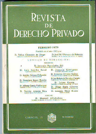 REVISTA DE DERECHO PRIVADO. FEBRERO 1979.