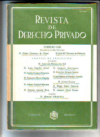 REVISTA DE DERECHO PRIVADO. FEBRERO 1980.