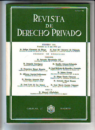 REVISTA DE DERECHO PRIVADO. FEBRERO 1981.