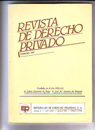 REVISTA DE DERECHO PRIVADO. FEBRERO 1987.