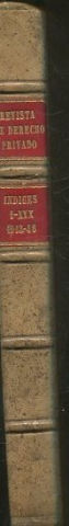 REVISTA DE DERECHO PRIVADO. INDICE SISTEMATICO GENERAL DE LOS XX PRIMEROS TOMOS (1913-1933).