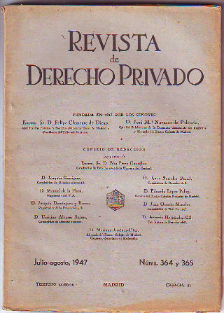 REVISTA DE DERECHO PRIVADO. JULIO-AGOSTO 1947.