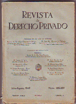REVISTA DE DERECHO PRIVADO. JULIO-AGOSTO 1949.