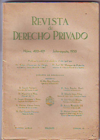 REVISTA DE DERECHO PRIVADO. JULIO-AGOSTO 1950.