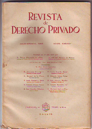 REVISTA DE DERECHO PRIVADO. JULIO-AGOSTO 1953.