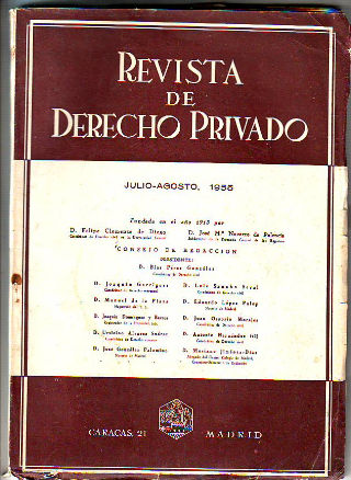 REVISTA DE DERECHO PRIVADO. JULIO-AGOSTO 1955.