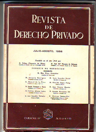 REVISTA DE DERECHO PRIVADO. JULIO-AGOSTO 1956.