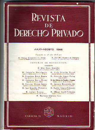 REVISTA DE DERECHO PRIVADO. JULIO-AGOSTO 1966.