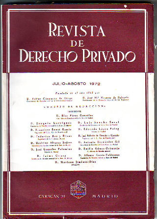 REVISTA DE DERECHO PRIVADO. JULIO-AGOSTO 1972.