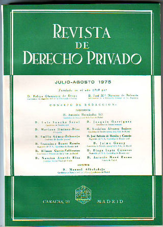 REVISTA DE DERECHO PRIVADO. JULIO-AGOSTO 1975.