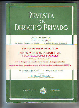 REVISTA DE DERECHO PRIVADO. JULIO-AGOSTO 1978.