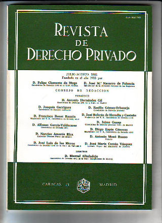 REVISTA DE DERECHO PRIVADO. JULIO-AGOSTO 1981.