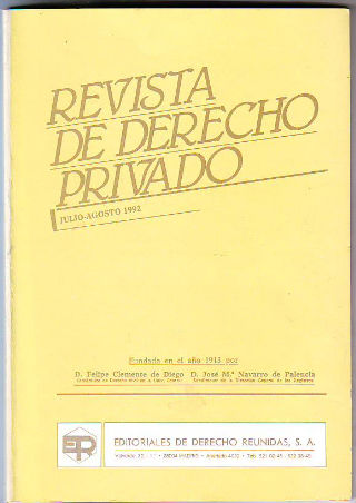 REVISTA DE DERECHO PRIVADO. JULIO-AGOSTO 1992.