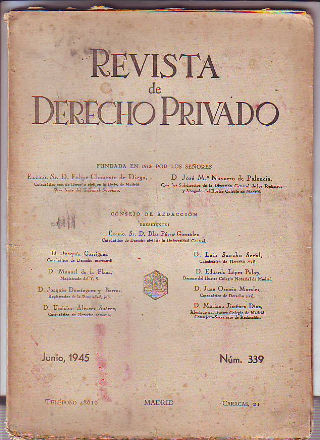 REVISTA DE DERECHO PRIVADO. JUNIO 1945.