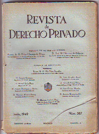 REVISTA DE DERECHO PRIVADO. JUNIO 1949.