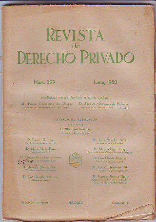 REVISTA DE DERECHO PRIVADO. JUNIO 1950.