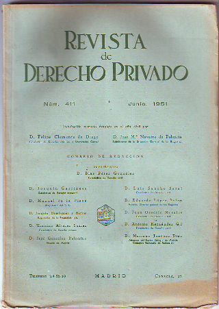 REVISTA DE DERECHO PRIVADO. JUNIO 1951.