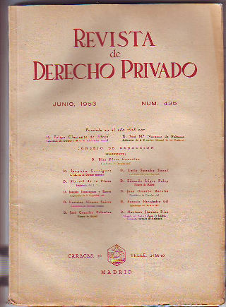 REVISTA DE DERECHO PRIVADO. JUNIO 1953.