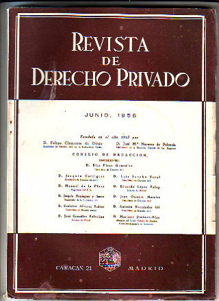 REVISTA DE DERECHO PRIVADO. JUNIO 1955.